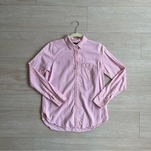 J.CREW pink and white stripe cotton shirt. NWOT.
